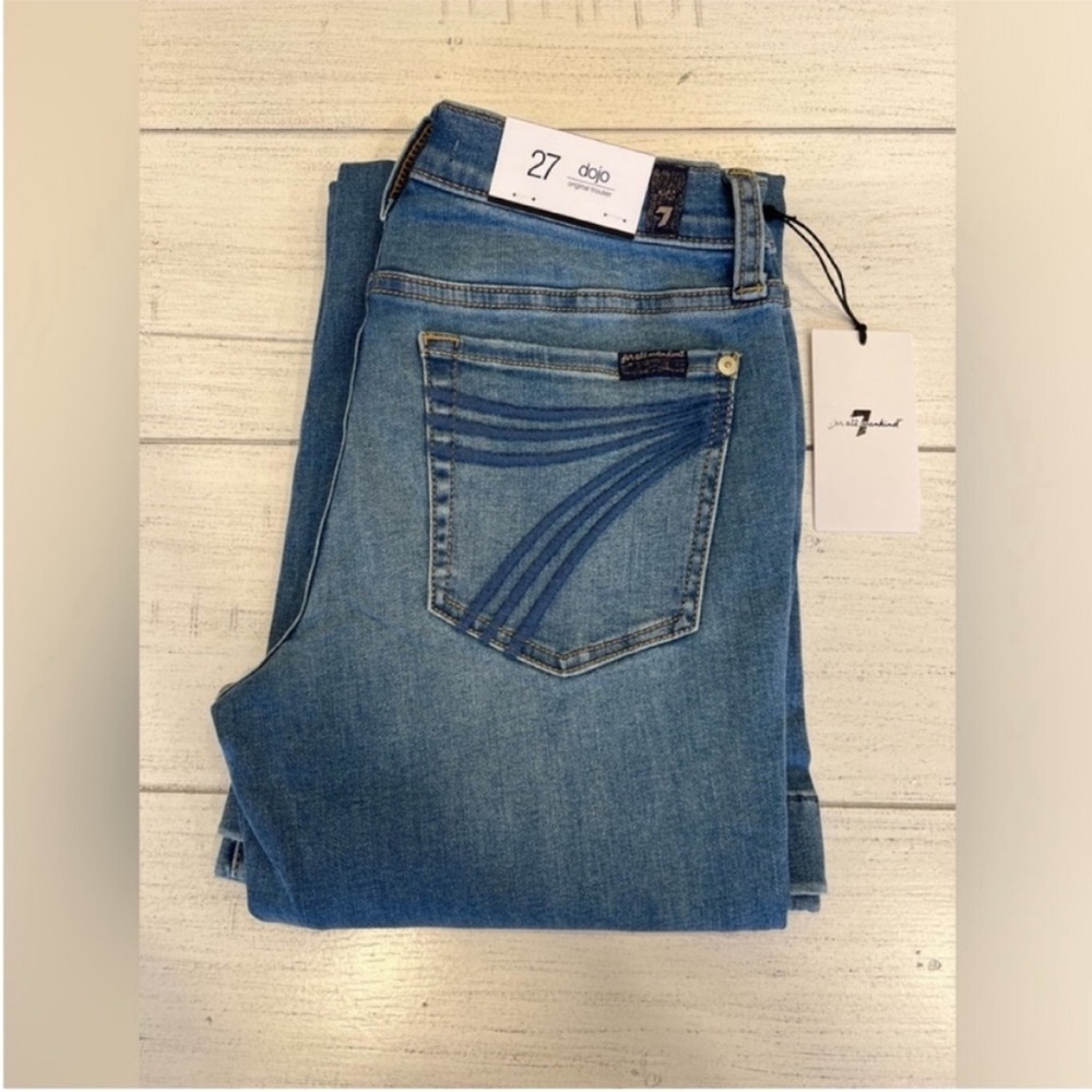 7 For All Mankind Blue Flare Jeans